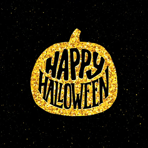 Щасливий Хеллоуїн вечірка банер з золотою типографією — стоковий вектор