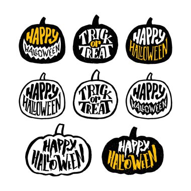 Mutlu Cadılar Bayramı vektör rozetleri veya tasarım etiketleri