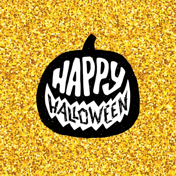 Happy Halloween Party banner with gold typography — Stock Vector