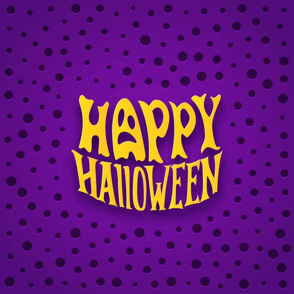 Carte Halloween avec étiquette de style lettrage moderne — Image vectorielle