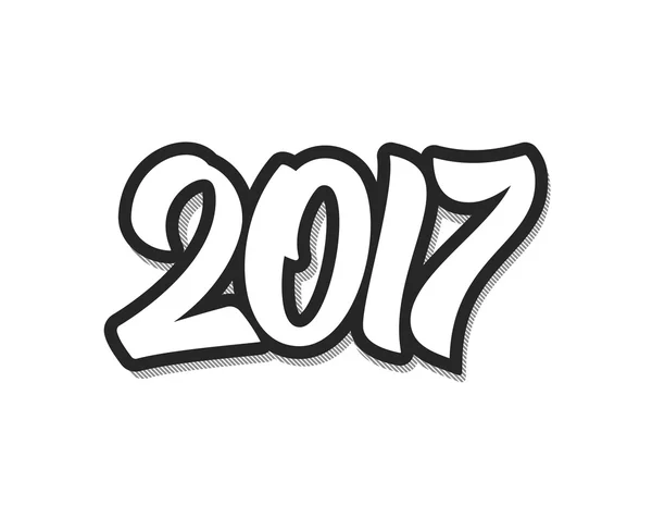 Щасливий Новий рік 2017 плоский ретро векторний фон — стоковий вектор