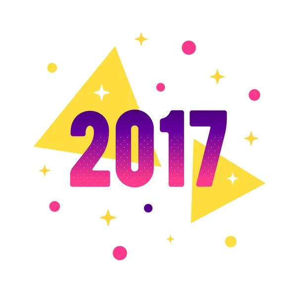 バナーの新年 2017年フラット スタイル デザインのコンセプト — ストックベクタ