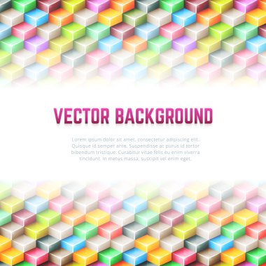 3d küpleri ile soyut geometrik vektör arka plan