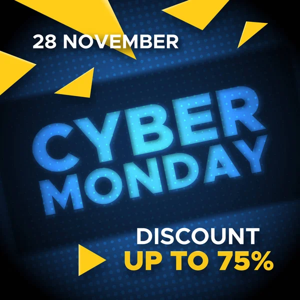 Cyber Monday promo banner vector de fondo — Archivo Imágenes Vectoriales