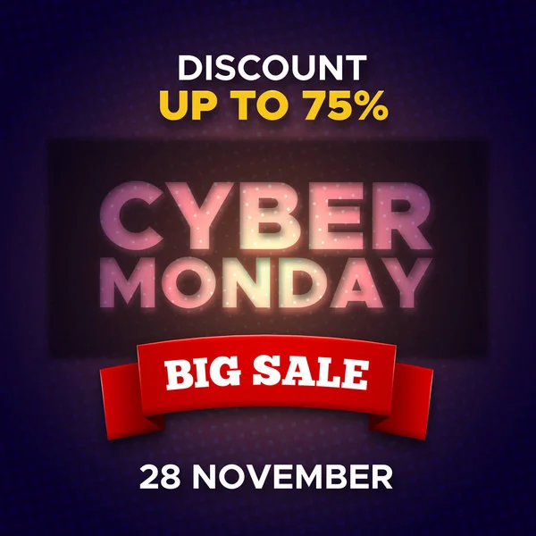 Cyber Monday promo banner vector de fondo — Vector de stock