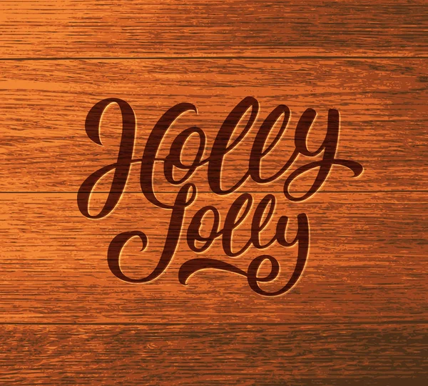 Holly Jolly calligraphic text for Christmas card — Stock Vector