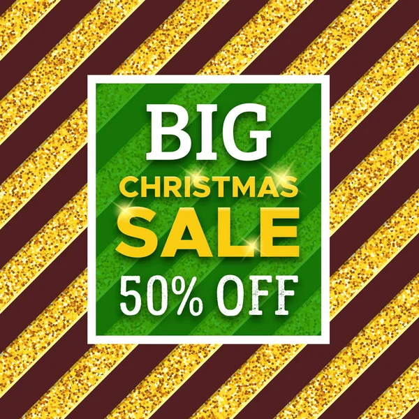 Big Christmas Sale 50 percent off promotion banner — Stock Vector