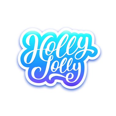 Etiket metni Holly Jolly. Noel tebrik kartı