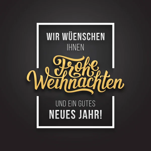 Tarjeta tipográfica vectorial Frohe Weihnachten — Vector de stock