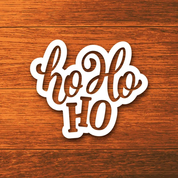 Letras Ho-Ho-Ho en la etiqueta de papel — Vector de stock
