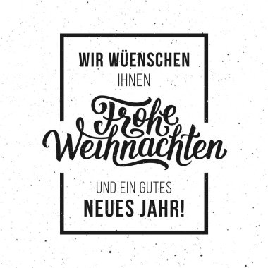 Frohe Weihnachten vector typographic card
