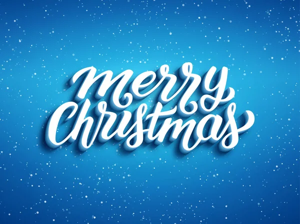 Merry Christmas 3D text on blue background — Stock Vector