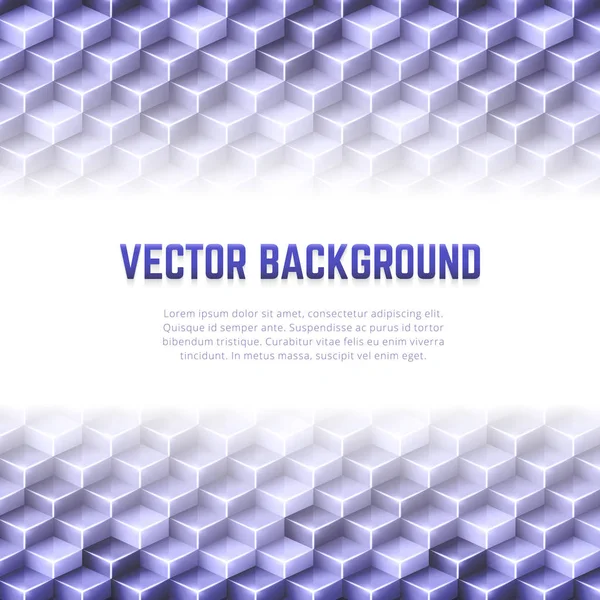 Abstrakter geometrischer Vektorhintergrund mit 3D-Würfeln — Stockvektor