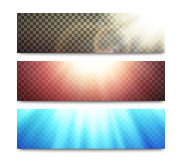 Set de banners vectoriales con efectos de luz transparentes — Archivo Imágenes Vectoriales