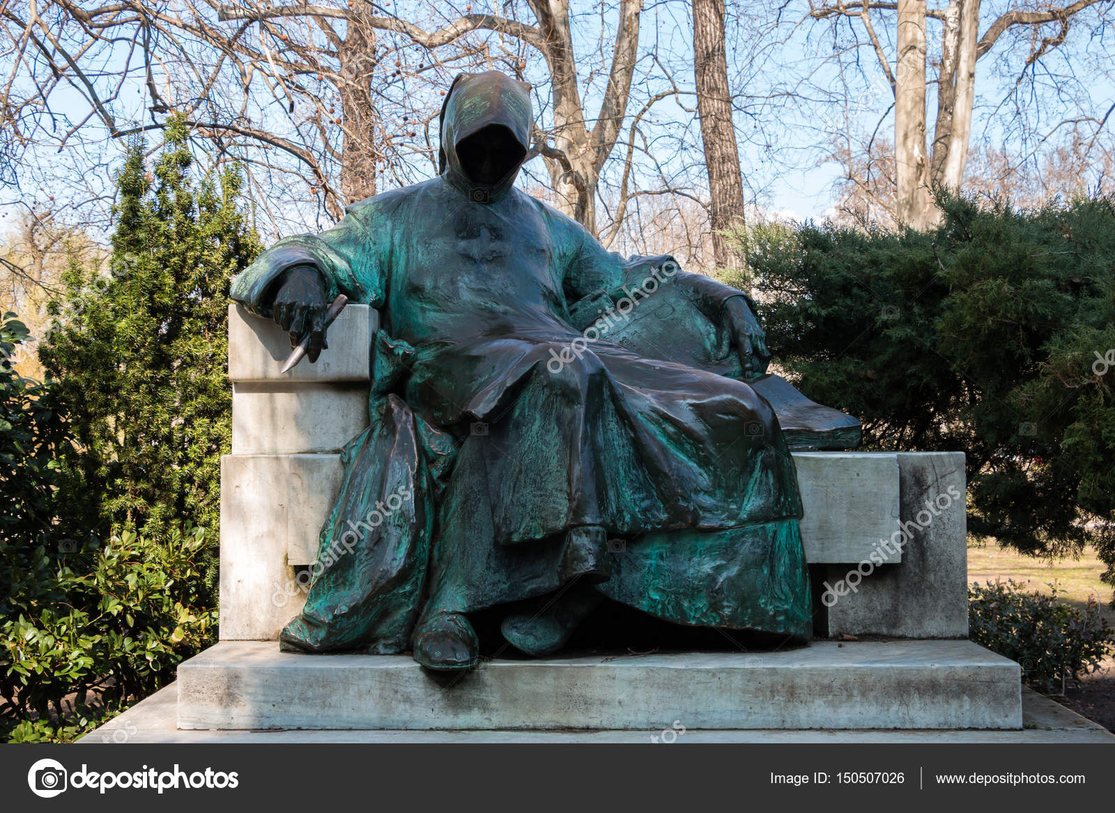 Statue of Anonymus in Budapest, Hungary Stock Editorial Photo