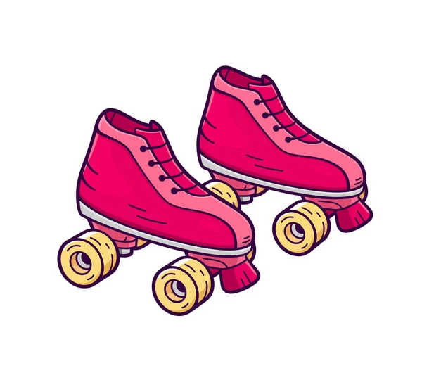 复古四滑轮溜冰鞋。矢量图标 — 图库矢量图片