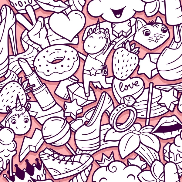 Kız gibi karalamalar ile grafiti seamless modeli