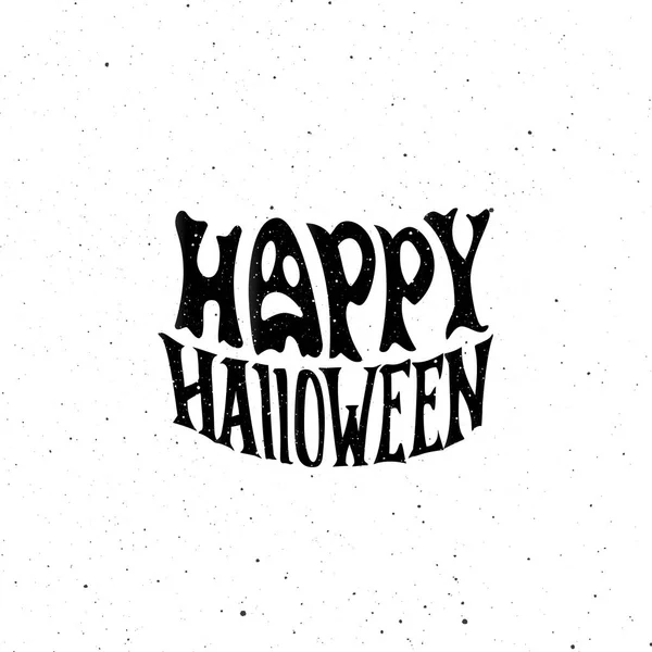 Carte Halloween avec étiquette de style lettrage moderne — Image vectorielle