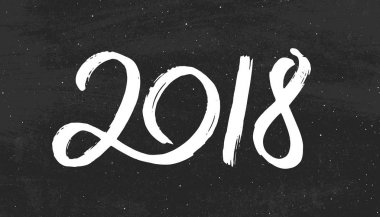 Mutlu yeni yıl 2018 vektör tebrik kartı