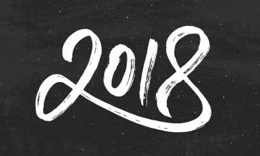 Mutlu yeni yıl 2018 vektör tebrik kartı