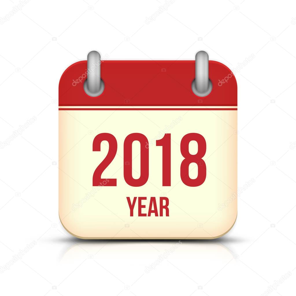 New Year 2018 Calendar Vector Icon