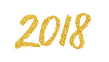 Hat sanatı ile yeni yıl 2018 tebrik kartı