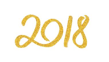 Hat sanatı ile yeni yıl 2018 tebrik kartı