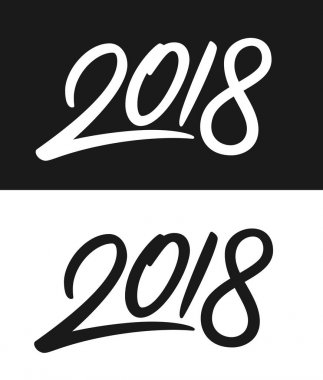 Yeni yıl 2018 tebrik kartı siyah beyaz