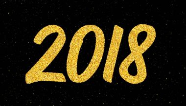 Hat sanatı ile yeni yıl 2018 tebrik kartı