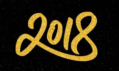 Hat sanatı ile yeni yıl 2018 tebrik kartı