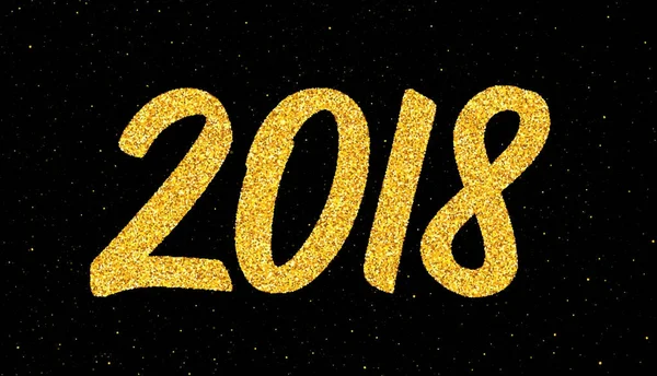 Tarjeta de felicitación Año Nuevo 2018 con caligrafía — Vector de stock