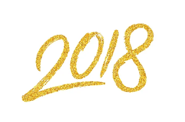 Tarjeta de felicitación Año Nuevo 2018 con caligrafía — Vector de stock