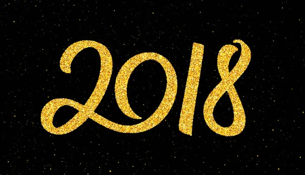 New Year 2018 wenskaart met kalligrafie — Stockvector