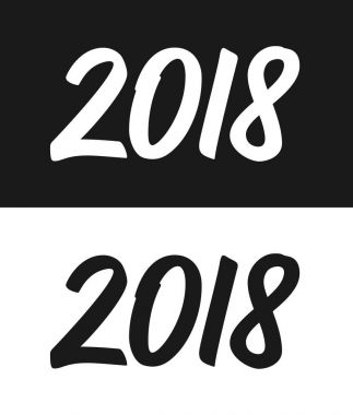 Yeni yıl 2018 tebrik kartı siyah beyaz