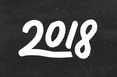 Mutlu yeni yıl 2018 vektör tebrik kartı