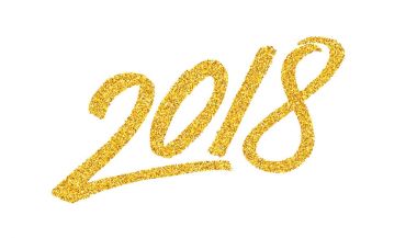 Hat sanatı ile yeni yıl 2018 tebrik kartı