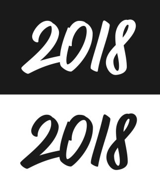 Yeni yıl 2018 tebrik kartı siyah beyaz