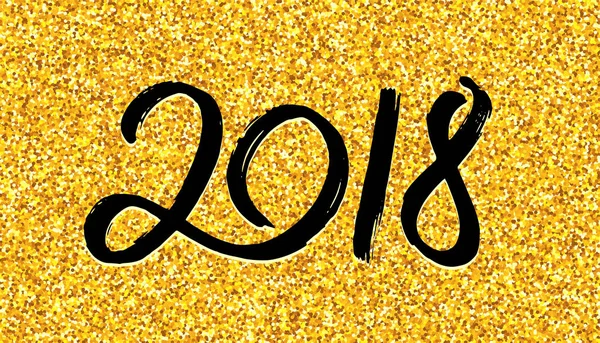 Carte de voeux Nouvel An 2018 avec calligraphie — Image vectorielle