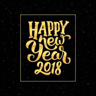 Mutlu yeni yıl 2018 vektör tebrik kartı tasarımı