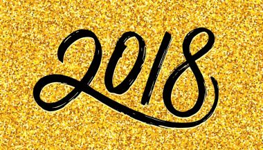 Hat sanatı ile yeni yıl 2018 tebrik kartı