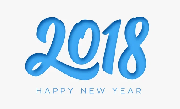 Поздравительная открытка на Новый 2018 год с порезанной бумагой — стоковый вектор