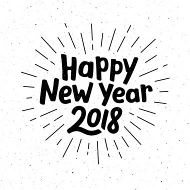 Mutlu yeni yıl 2018 tipografi