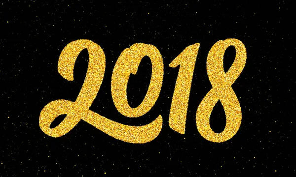 Nowy Rok 2018 kartkę z życzeniami z kaligrafii — Wektor stockowy