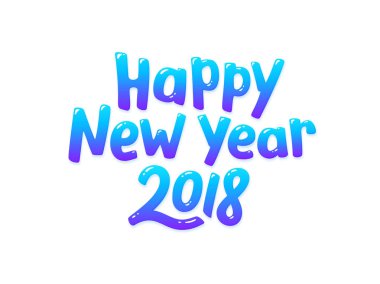 Mutlu yeni yıl 2018 tipografi