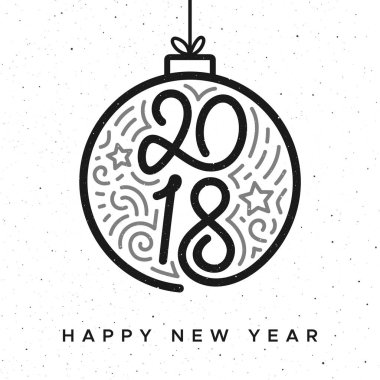 Mutlu yeni yıl 2018 vektör tebrik kartı tasarımı