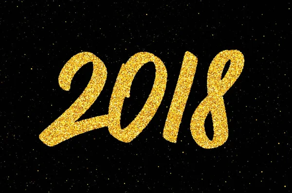Carte de voeux Nouvel An 2018 avec calligraphie — Image vectorielle