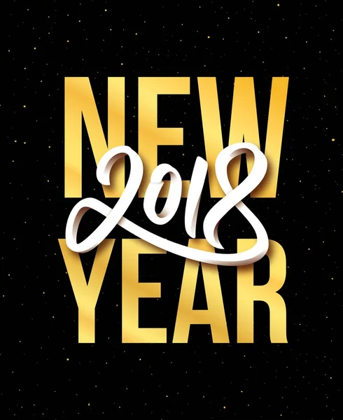 Mutlu yeni yıl 2018 vektör tebrik kartı tasarımı — Stok Vektör