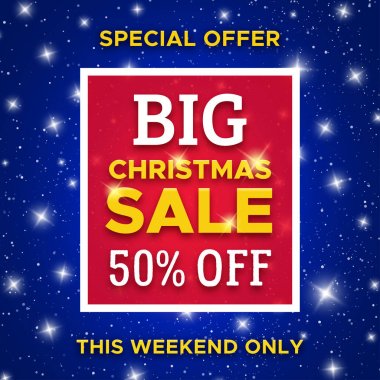 Büyük Noel satış promosyon afiş. Vektör şablonu