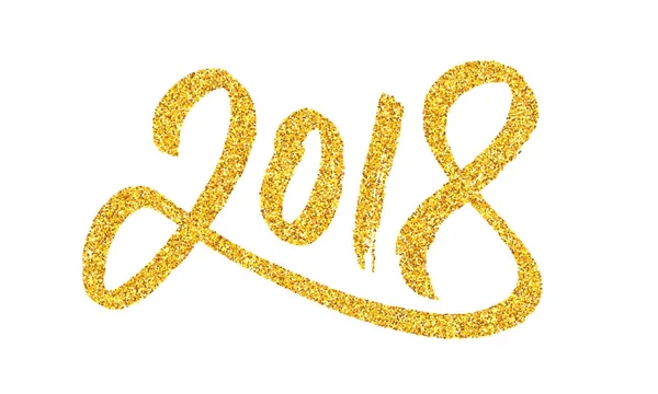 Tahun Baru 2018 kartu ucapan dengan kaligrafi - Stok Vektor