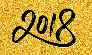 Hat sanatı ile yeni yıl 2018 tebrik kartı